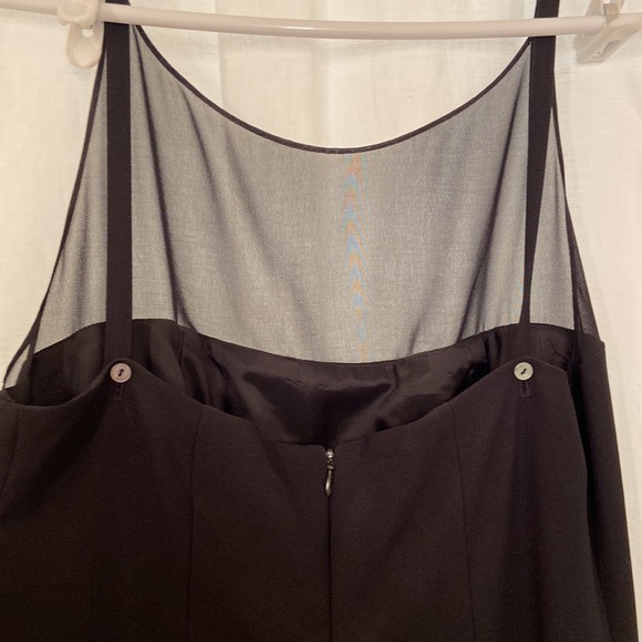 Beautiful Floor-Length Column Dress with Sheer Accent - Picture 3 of 6